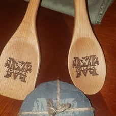 Set of Customized Slate Coasters & Spoon/Spatula Set