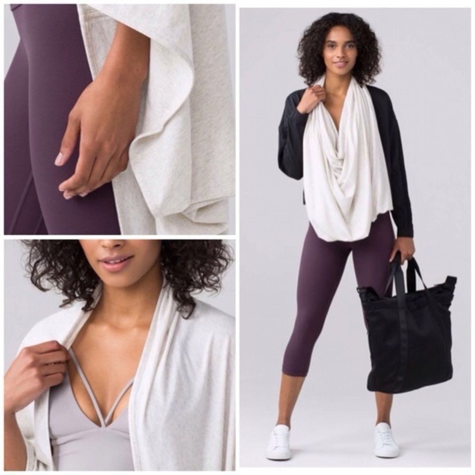 lululemon TU scarf shawl wrap w armholes in black - OS