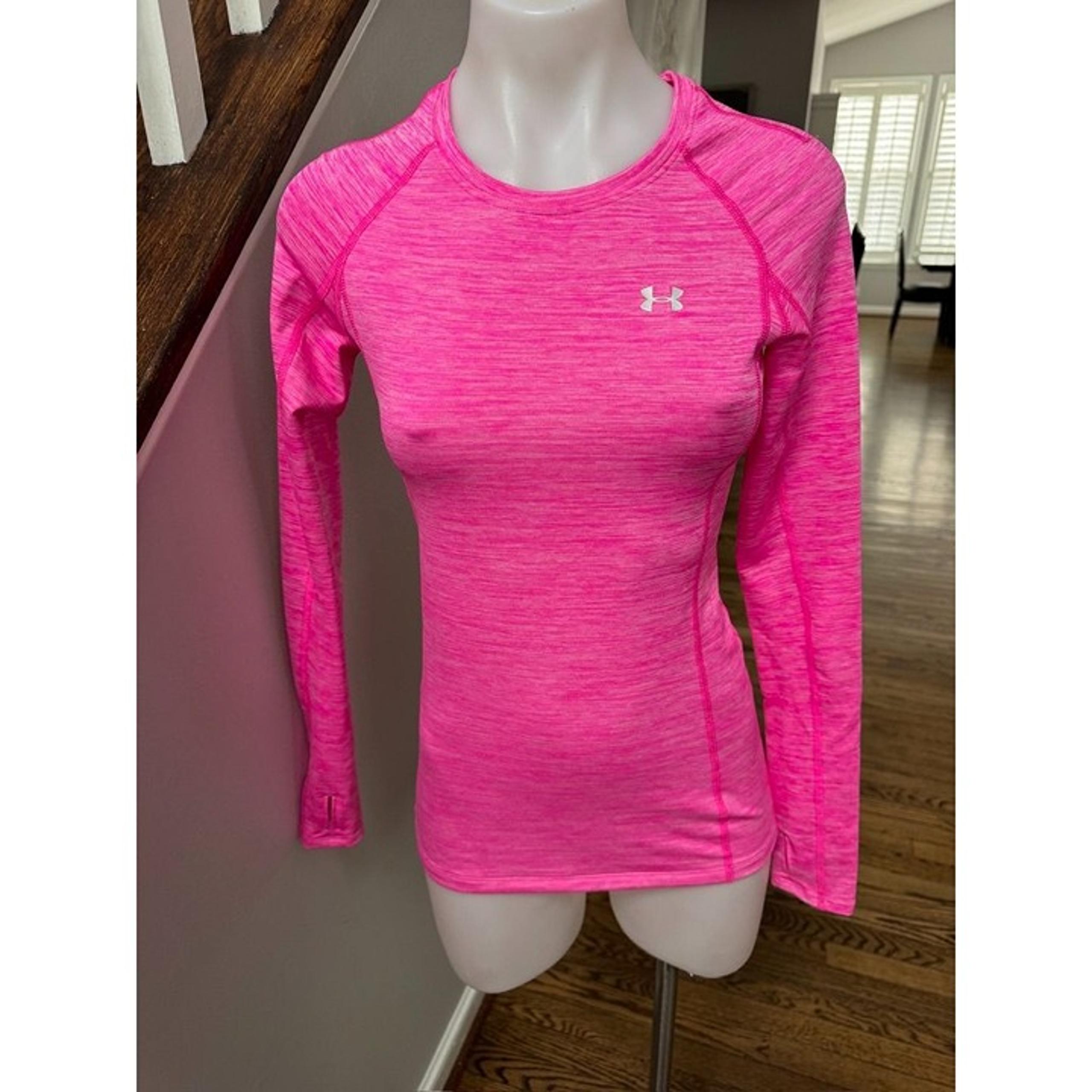 NWT Under Armour Women's Tech Crew Long Sleeve T-Shirt Pink Space Dye XS