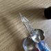 Glass Pen - irridescent blue swirl - with glass rest