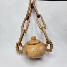 Handmade Wooden Hanging Basket With Lid Wooden Chain Made In South Africa