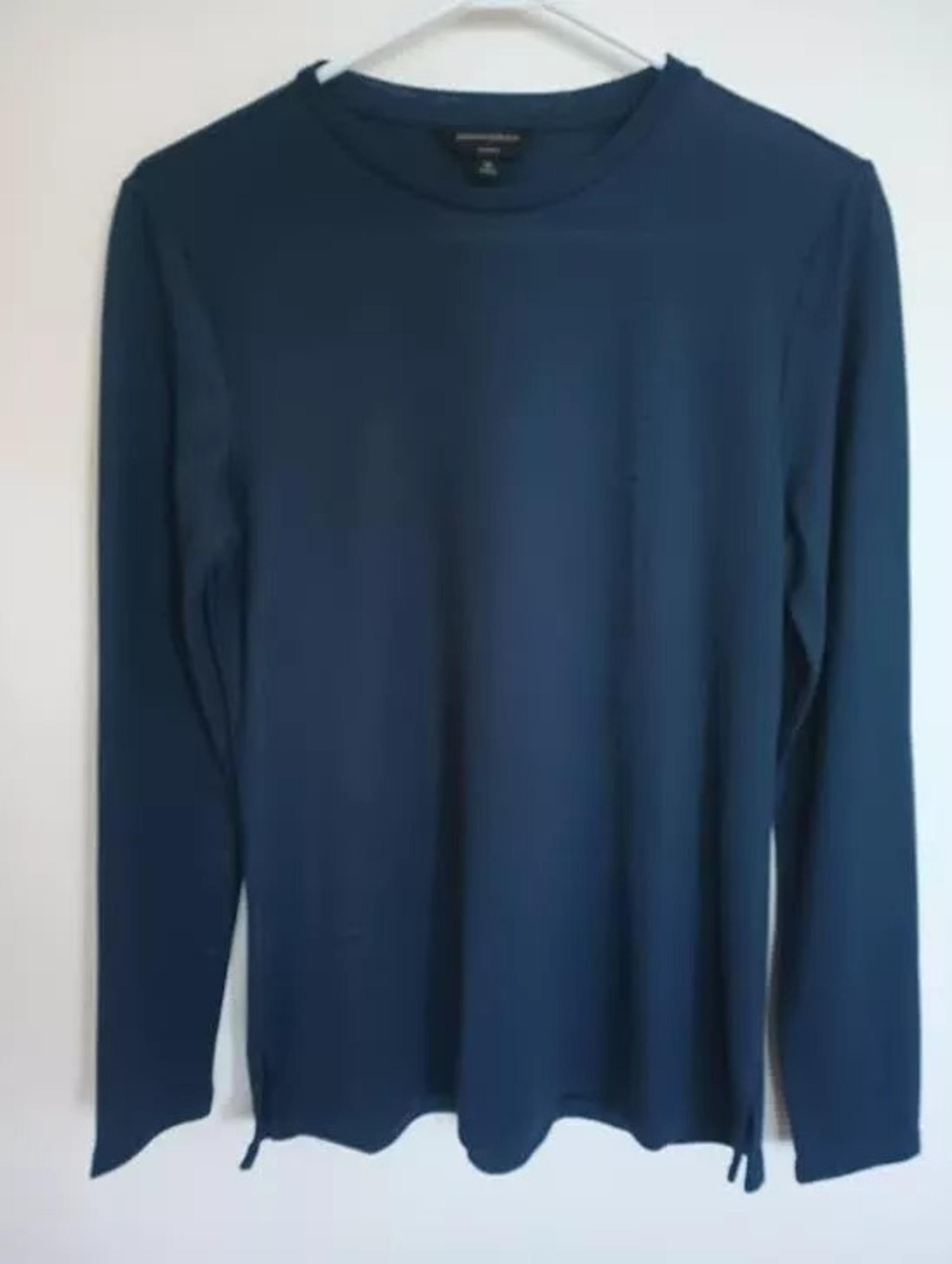 BANANA REPUBLIC LUXE SPUN WOMEN'S KNIT TOP LONG SLEEVE SIDE SPLIT HEM SIZE MED