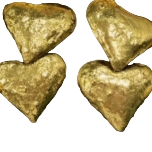 Vintage Gold Tone 70's Runway Clip On Earrings