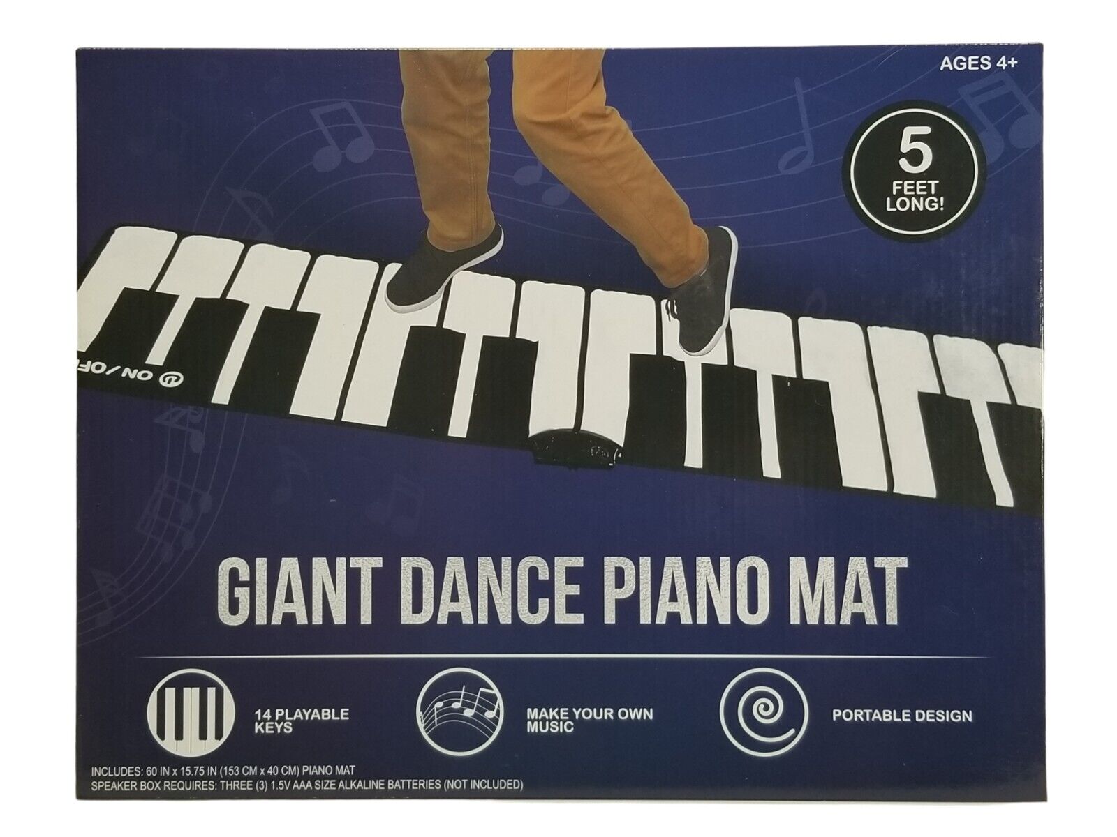 TikTok Giant Dance Piano Mat 60 Roll Up Battery Operated - Cordless Family Fun