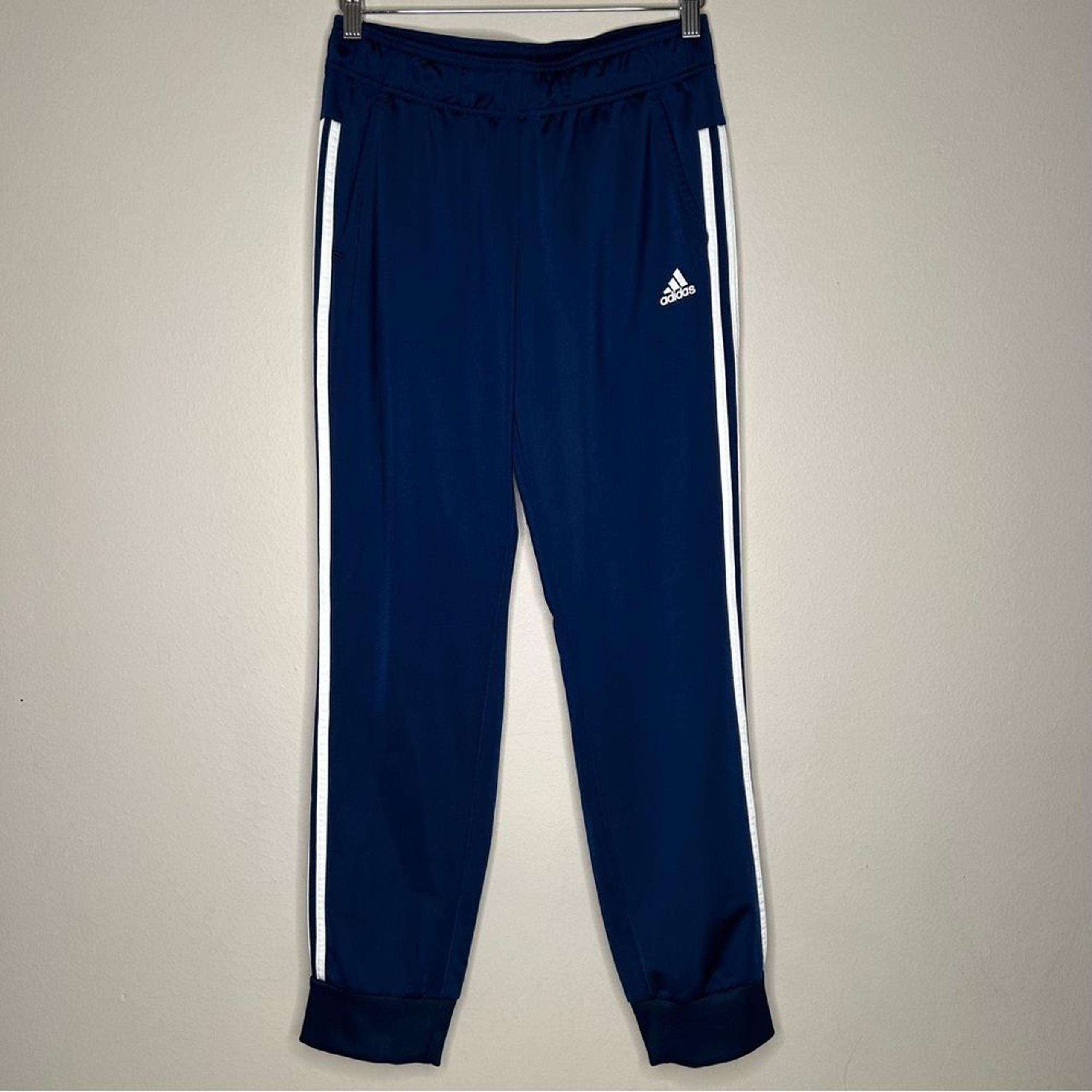 Adidas Women Designed 2 Move D2M Cuff Pants Joggers Navy/White M 12-14