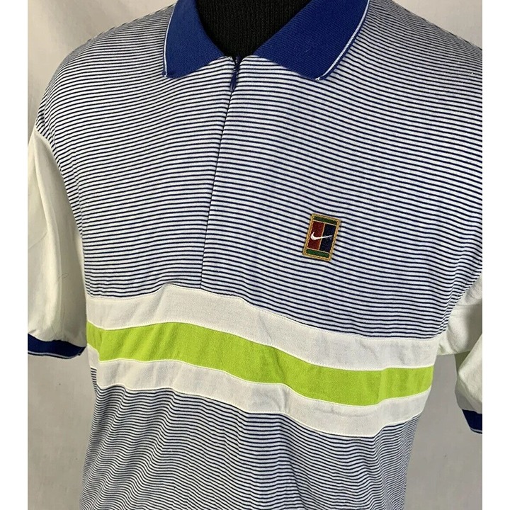 Vintage Nike Challenge Court Polo Shirt Tennis Agassi Sampras Medium Swoosh 90s