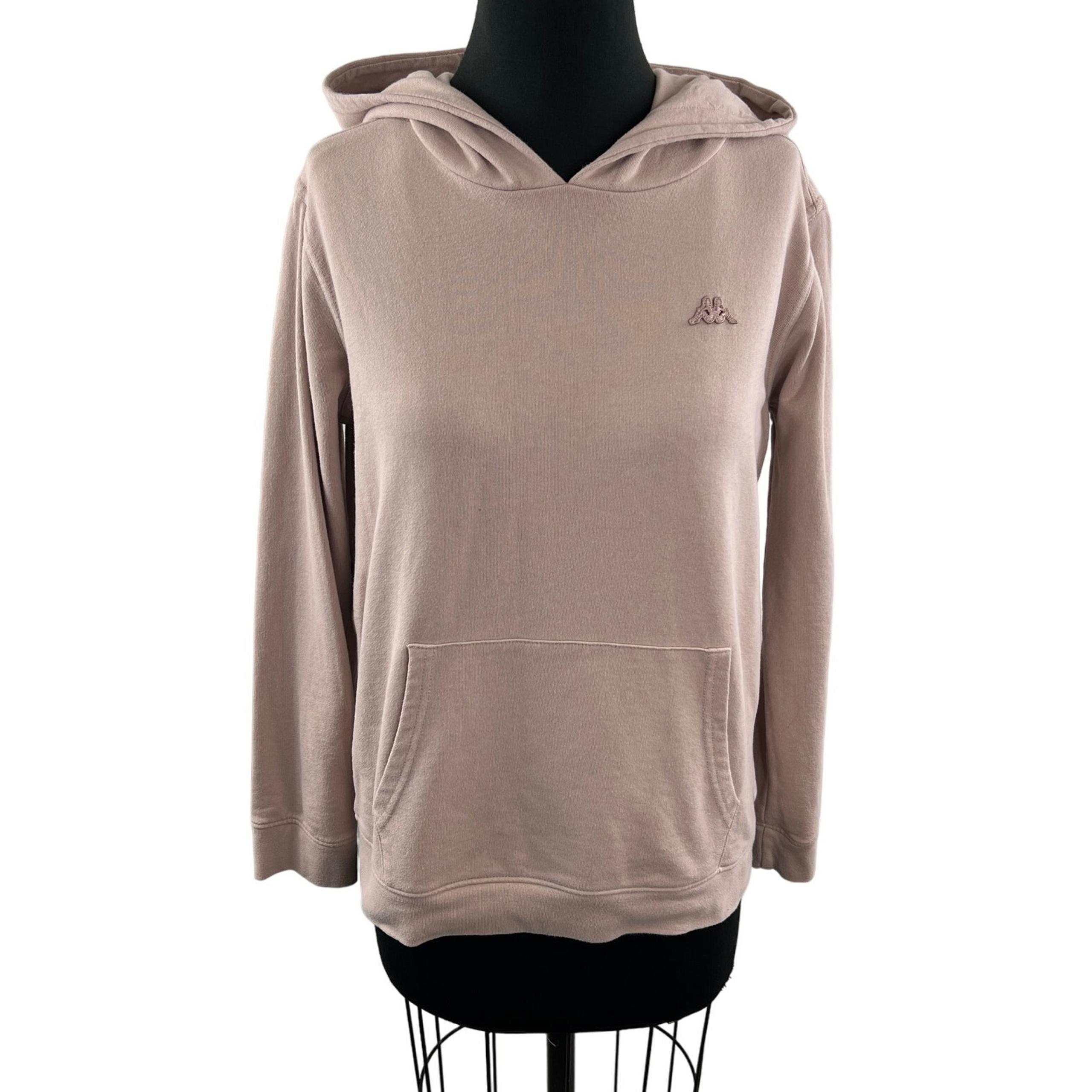 Robe di Kappa Pink Hoodie Cotton Blend Long Sleeves Front Pocket Pullover Sz XL