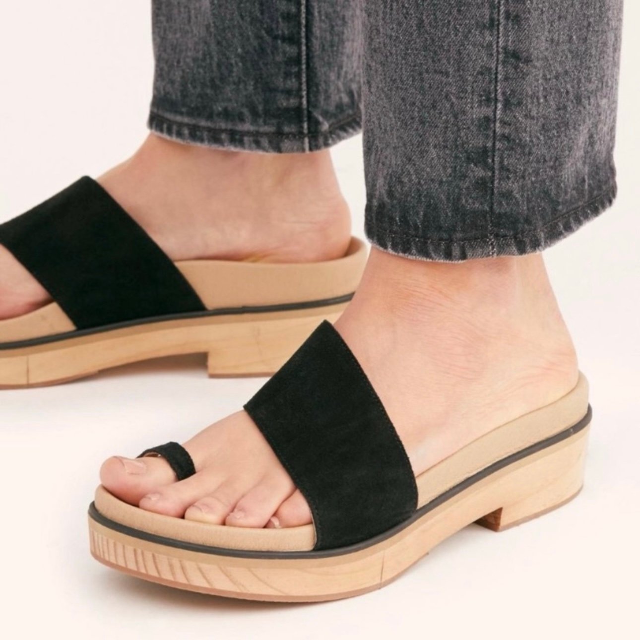 Free People Azure Footbed Sandals White Suede size 39