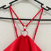 Likely Aldina Fringe Tassel Cutout Midi Cocktail Dress Red Bittersweet Size 0