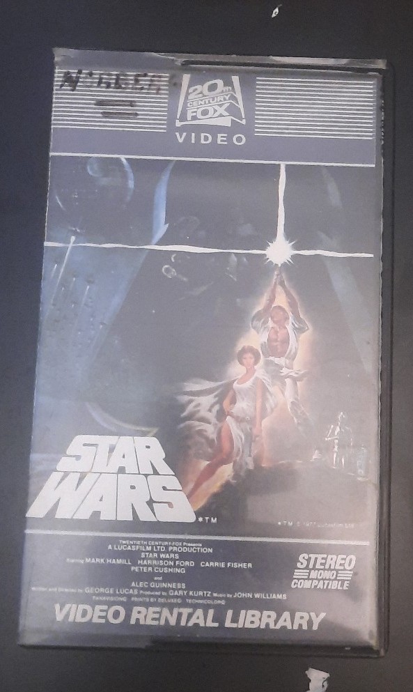 1982 Vintage Star Wars VHS Tape Library Video Rental First Print First Release