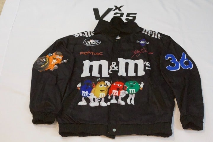 Men's NASCAR Racing Ken Schrader #36 M&M's Black Button Zip up Jacket Size Large