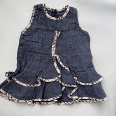 Baby kid dress sleeveless 0/3 months Burberry blue denim