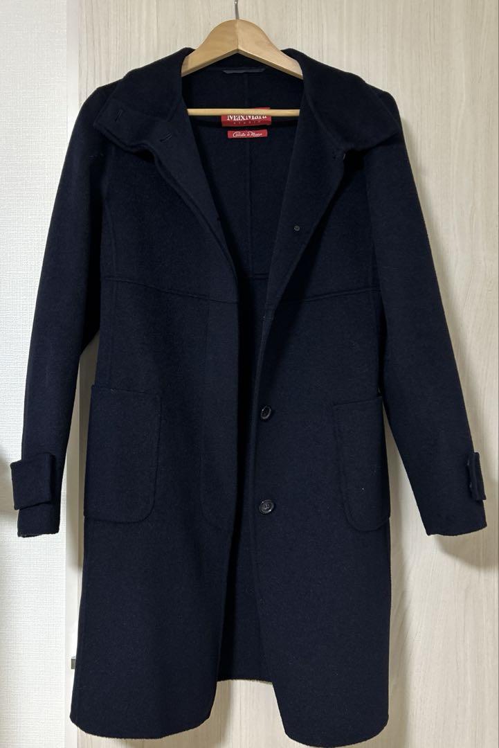 Max Mara Navy Coat, Size 42