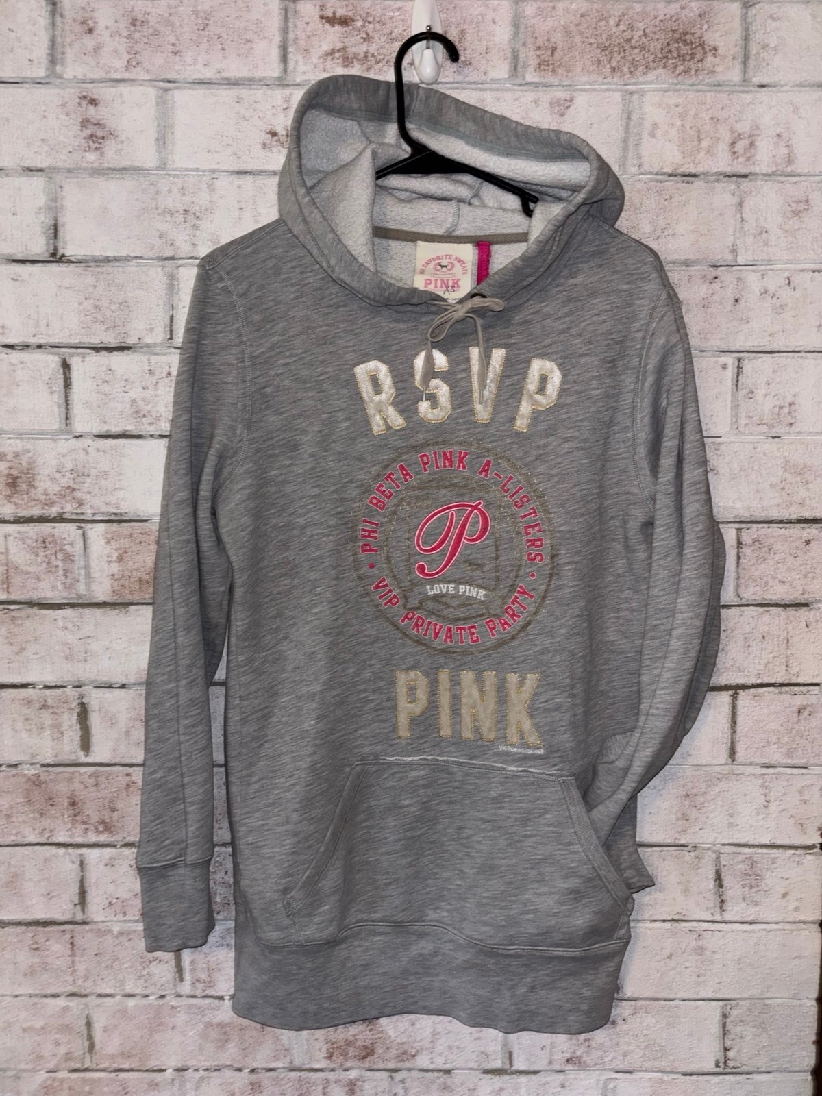 PINK Victoria’s Secret RSVP Hoodie Women’s Small – Rare Vintage Graphic Pullover