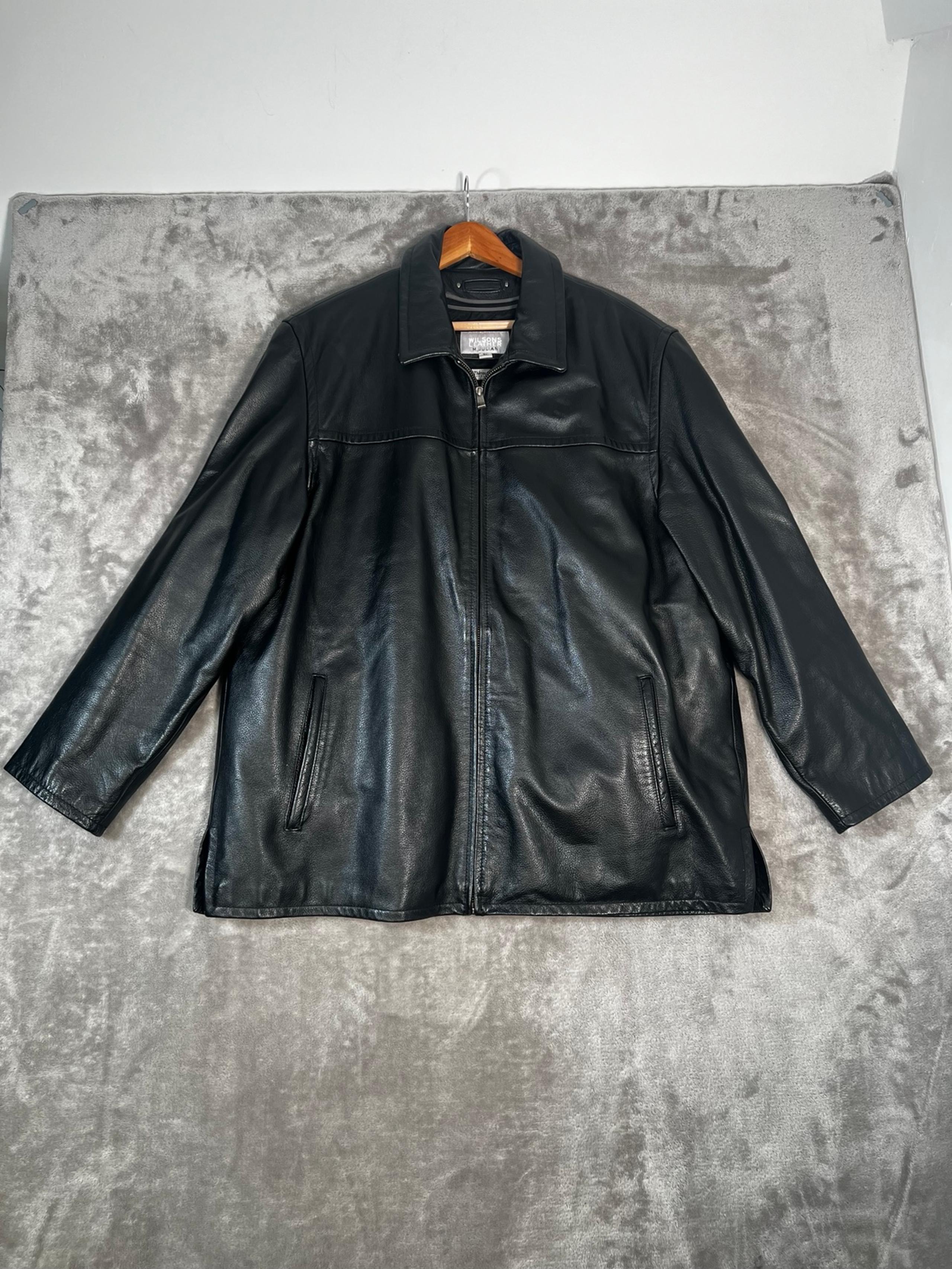 VTG Wilsons M Julian Black Leather Motorcycle Thinsulate Bomber Jacket Men's