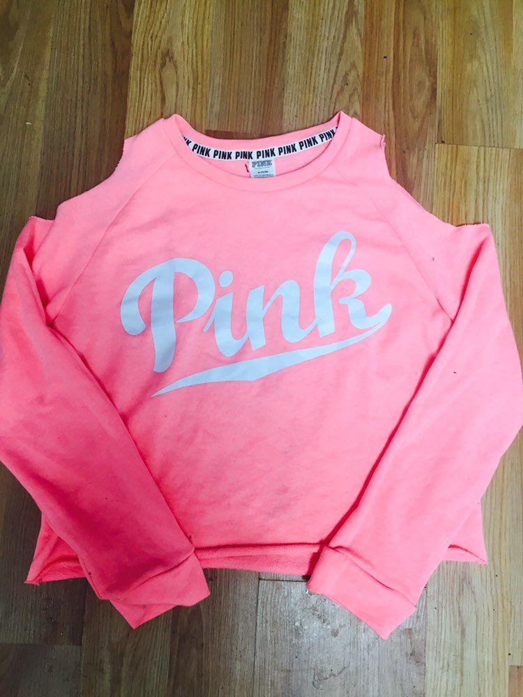 Pink Cold Shoulder Sweat Shirt