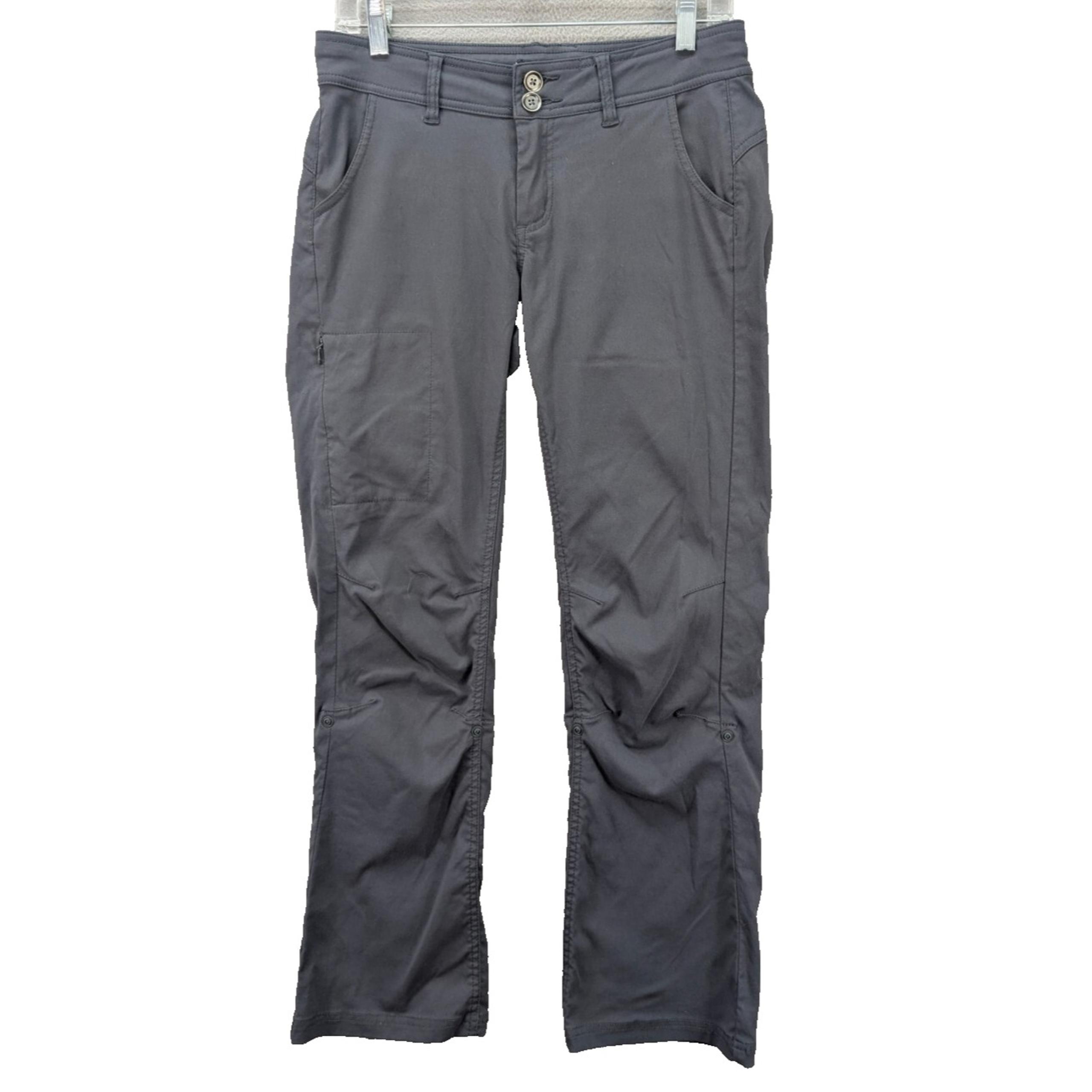 Prana Halle Convertible Cargo Pants Women's Size 4 Hiking Roll Up Stretch Gray