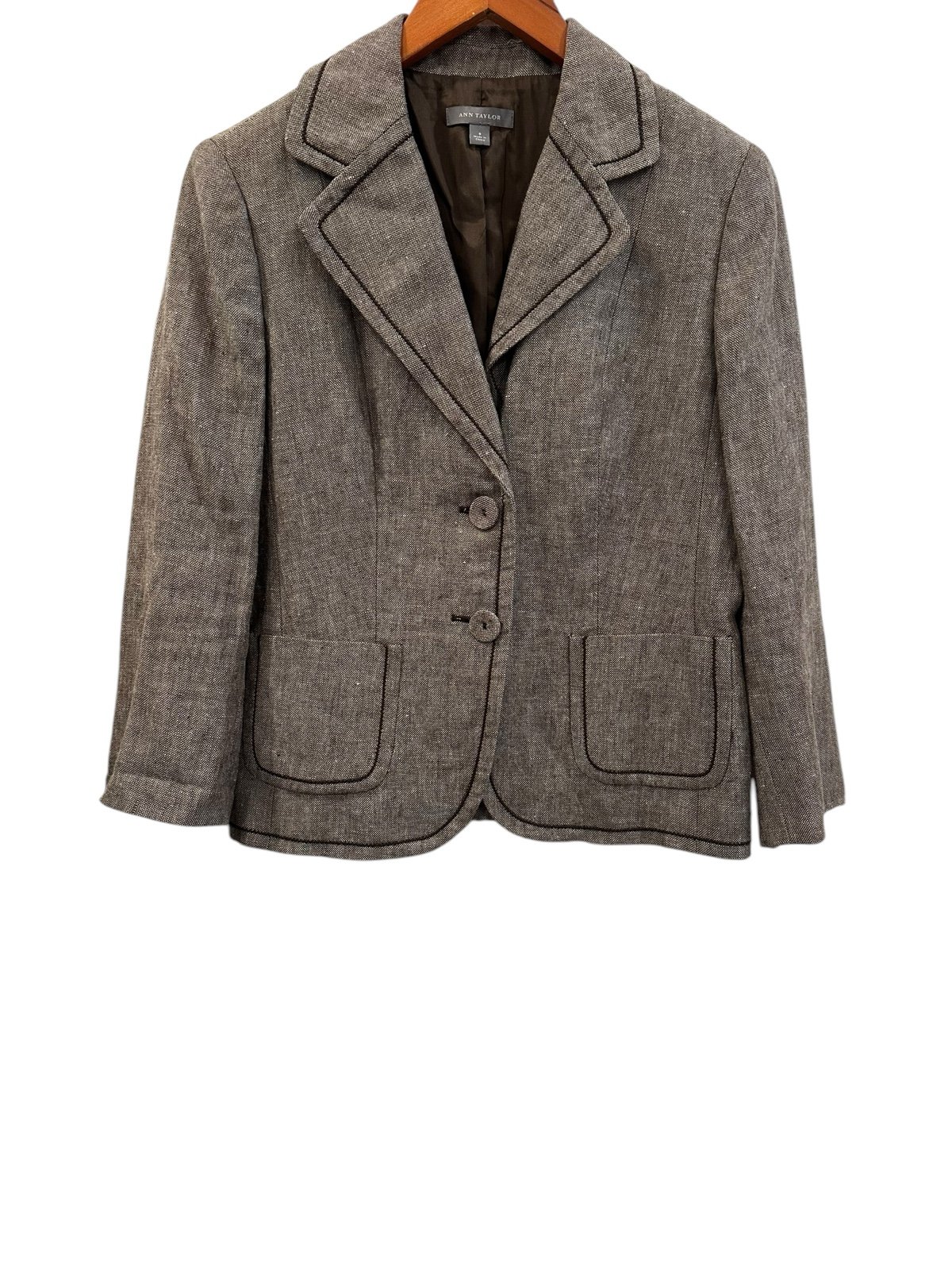 Ann Taylor Women Linen Blazer Coat Size 8 EUC
