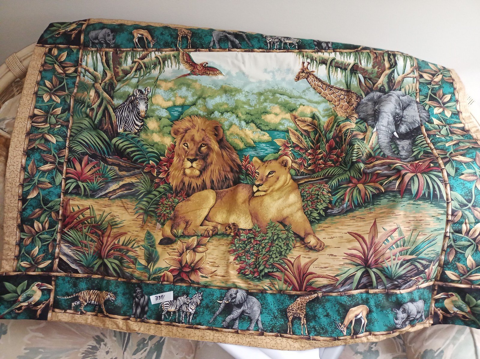 Royal family of cat quilted handmade tapestry