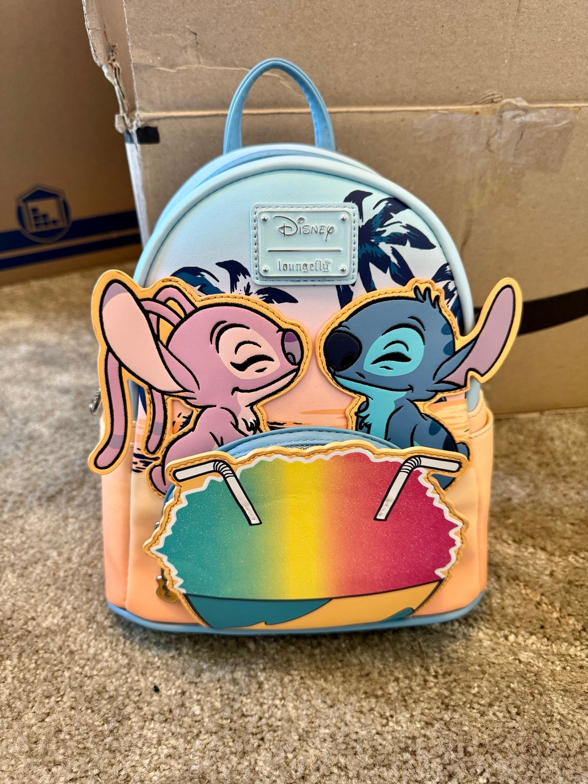 Loungefly Stitch and Angel Snowcone Date Mini Backpack