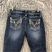 Vigoss Womens Size 2 Heritage Denim Whiskered Embroidered Denim Capri Jeans
