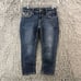 Vigoss Womens Size 2 Heritage Denim Whiskered Embroidered Denim Capri Jeans