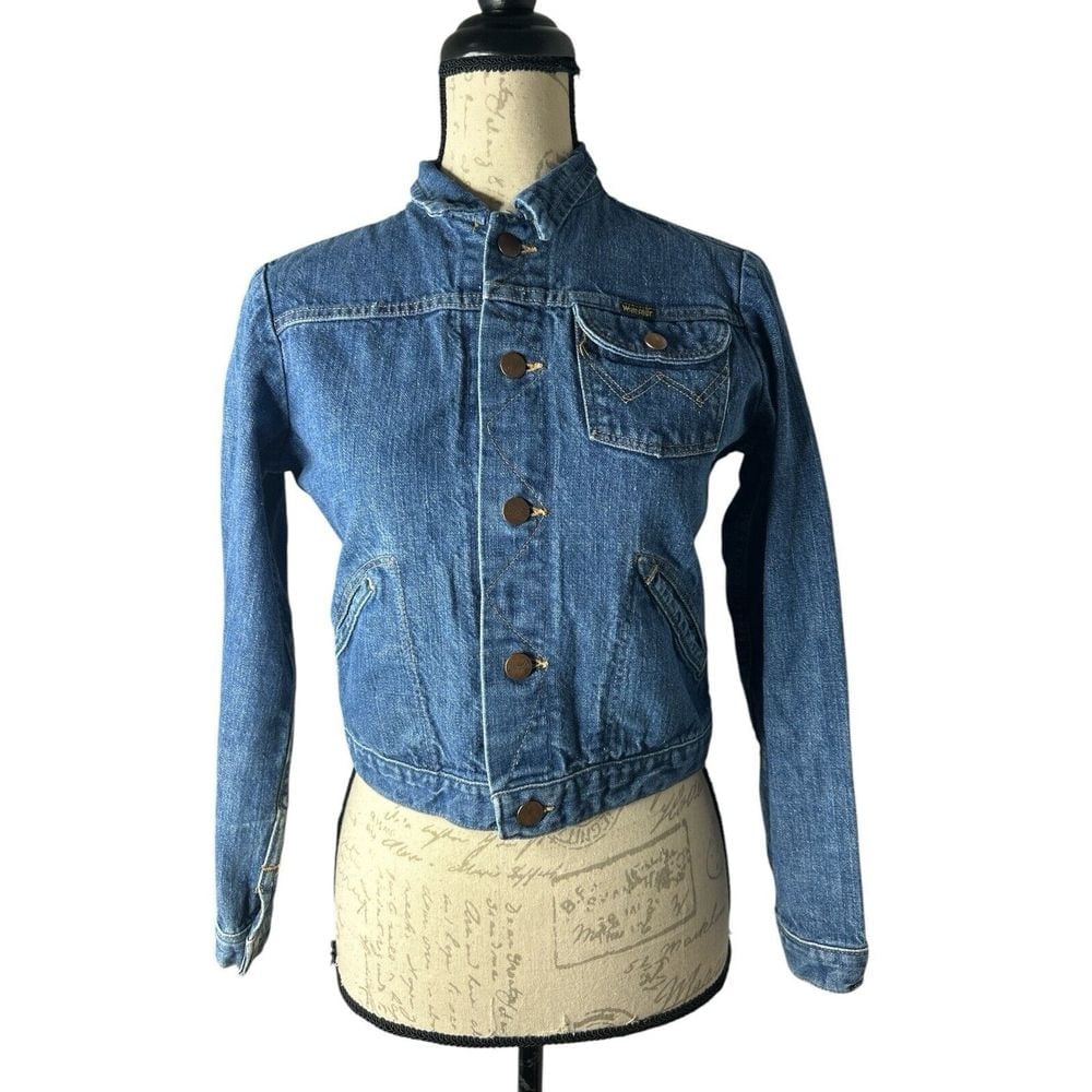 Vintage 70's-80's Wrangler Made In USA Jean Denim Jacket Womens/Juniors 16
