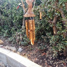 NEW!!! Bamboo Coconut Windchime Bird Handmade Patio Garden Yard Carved Gift