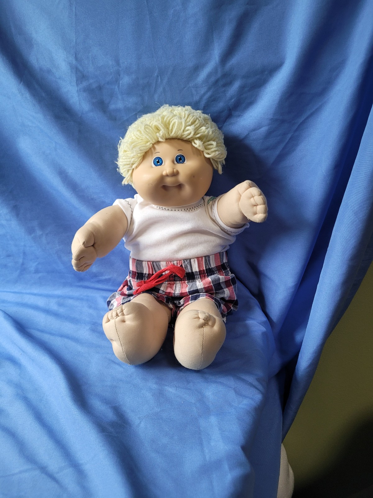 Vintage Xavier Roberts Cabbage Patch Kid Boy Lemon Loop Hair Blue Eyes