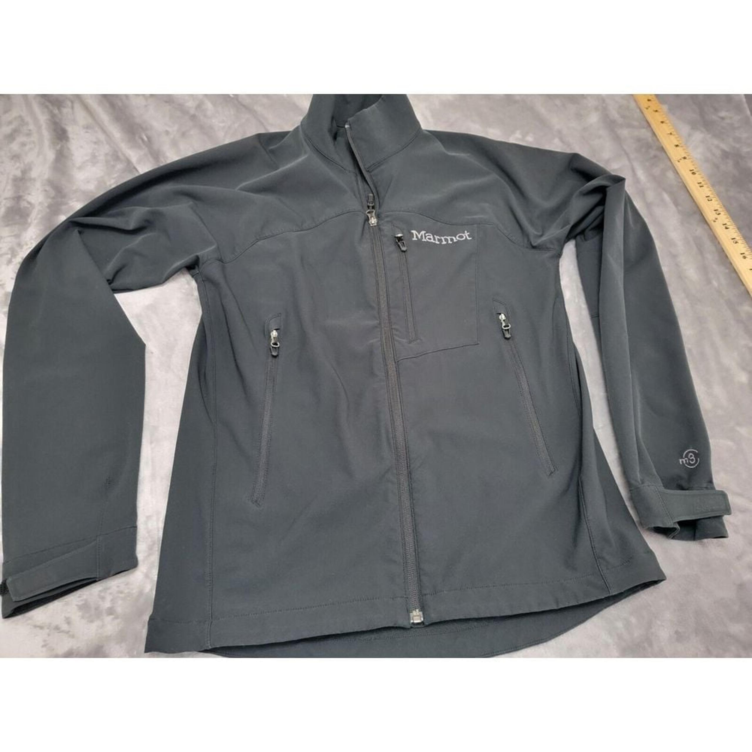 Marmot Tempo Jacket Men's Small Black soft shell Zip Up Stretch Active Outdoor