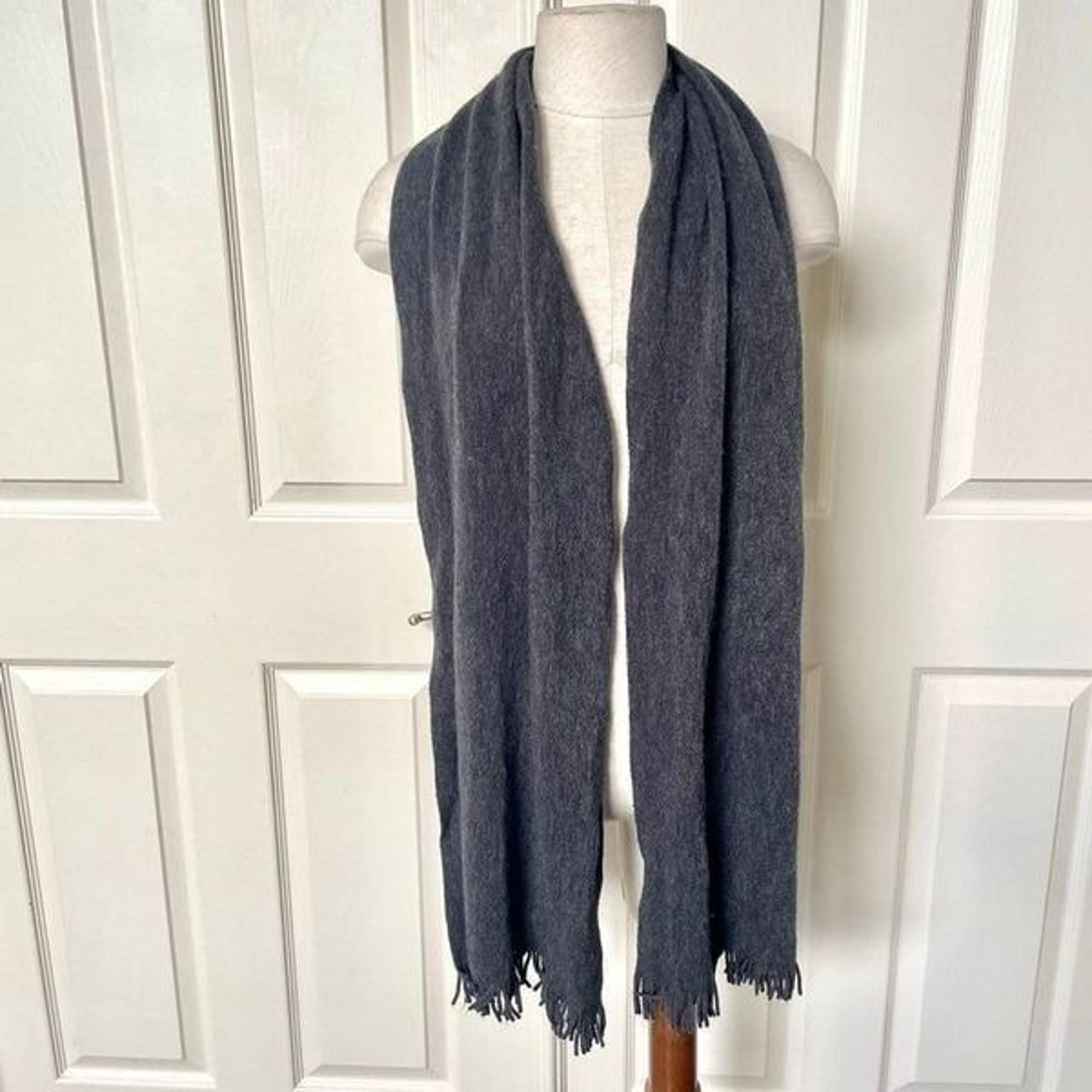 Calvin Klein grey fringed scarf