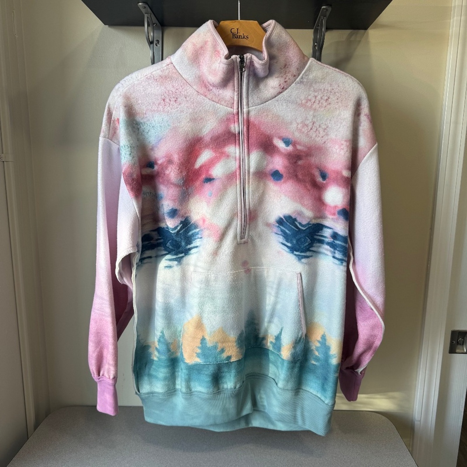 Pilcro by Anthropologie Watercolor Half Zip
