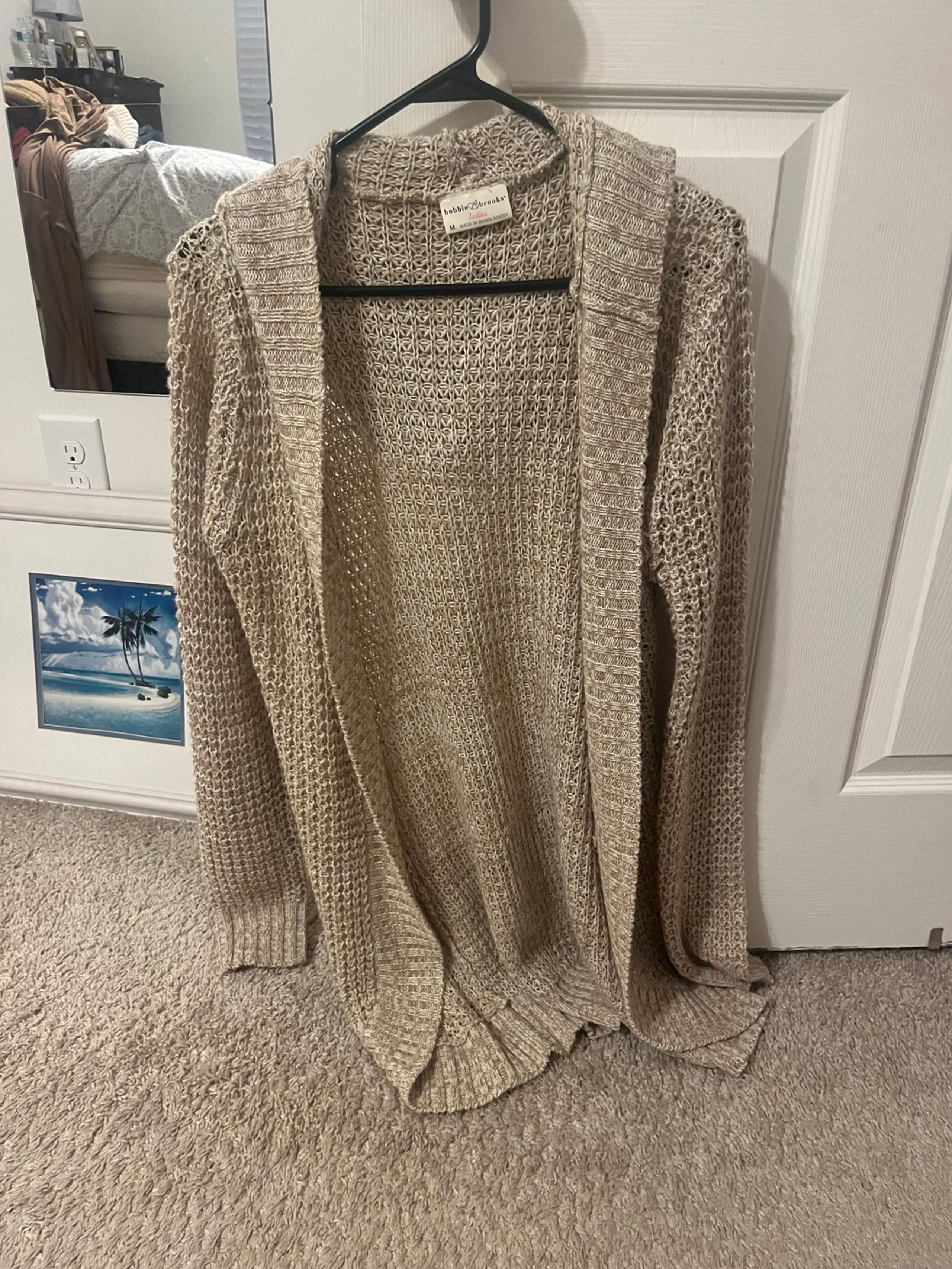 Bobbie Brooks sweater/ cardigan with hood. Ivory, NWOT