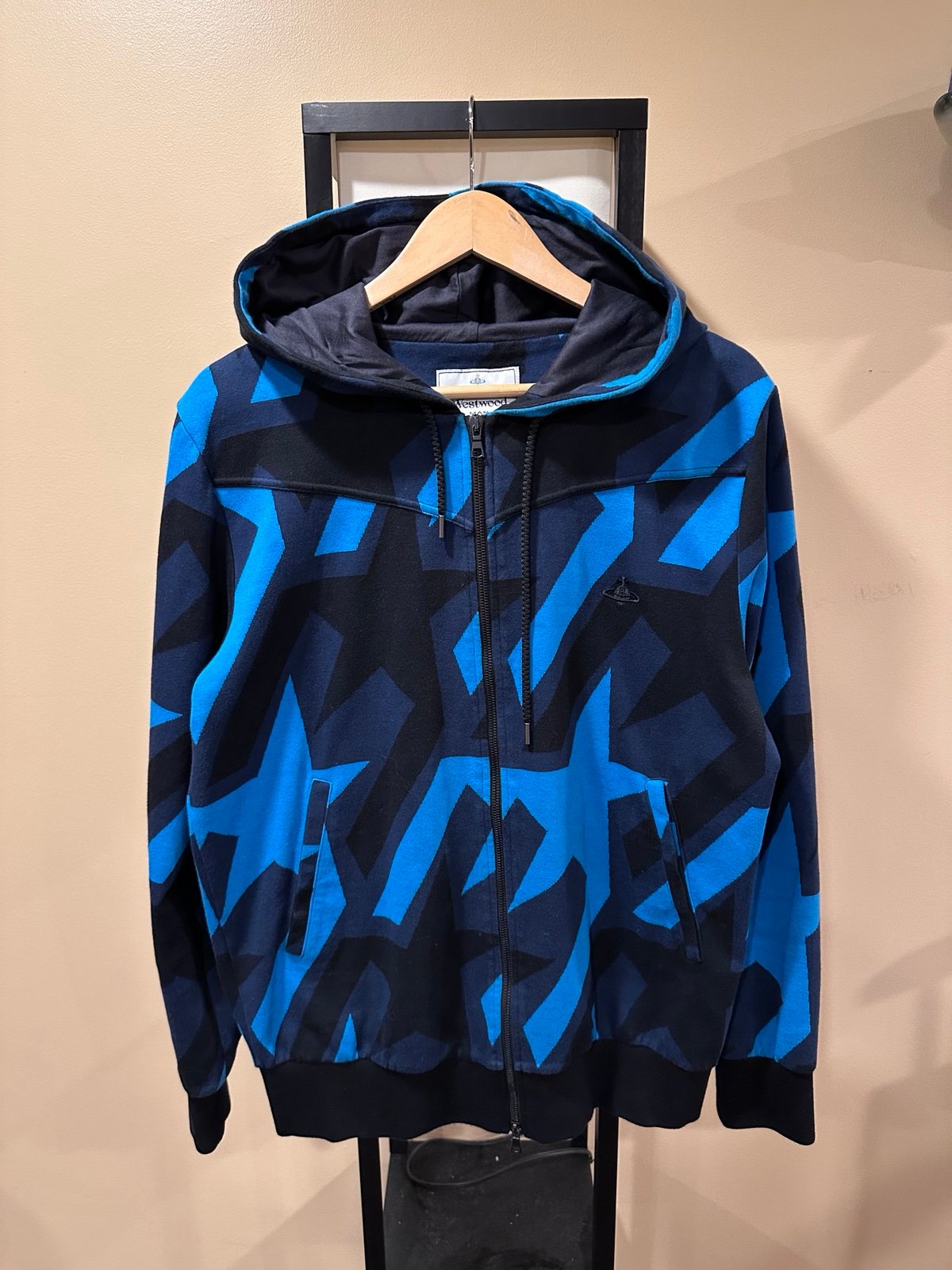 Vivienne Westwood Blue / Black Label Stars Zip Up Hoodie