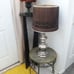 Modern Candlestick Lamp with Vintage Chocolate Shade