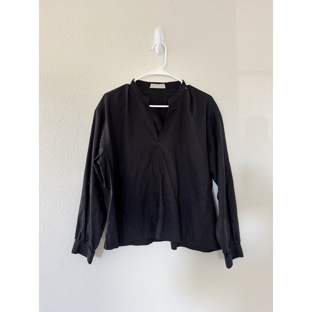 Everlane Casual Classic Cotton Deep V Neck Blouse Size 8 Workwear Top