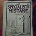 A Specialist's Mistake 1935- early joke book Rare