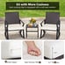 3PCS Patio Rattan Wicker Rocking Chairs Table Bistro Set Cushioned Rocker Garden
