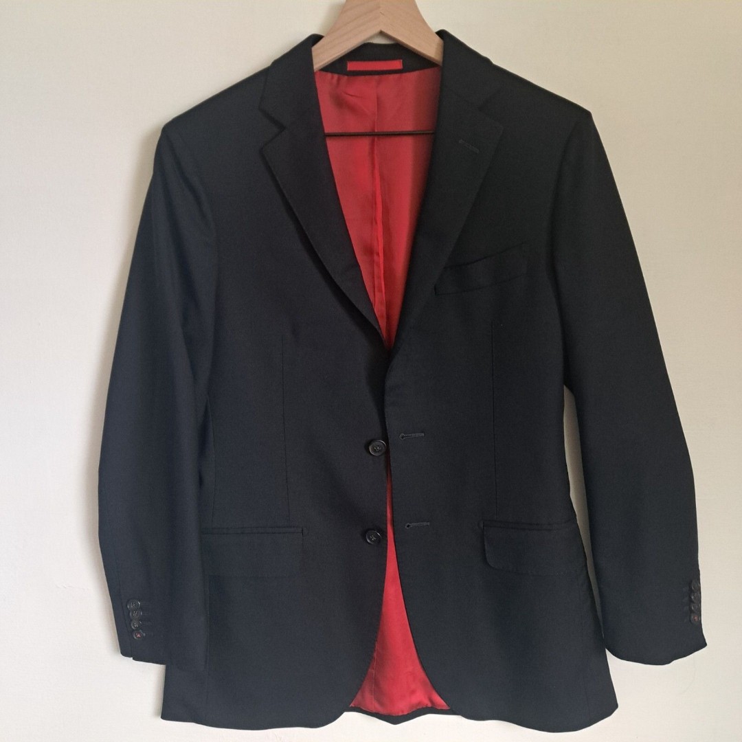 Suitsupply Blazer Sienna Black Regular Fit Pure Wool S150 Mens 44 2 Button
