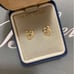 14K italian gold double heart earrings