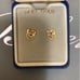 14K italian gold double heart earrings