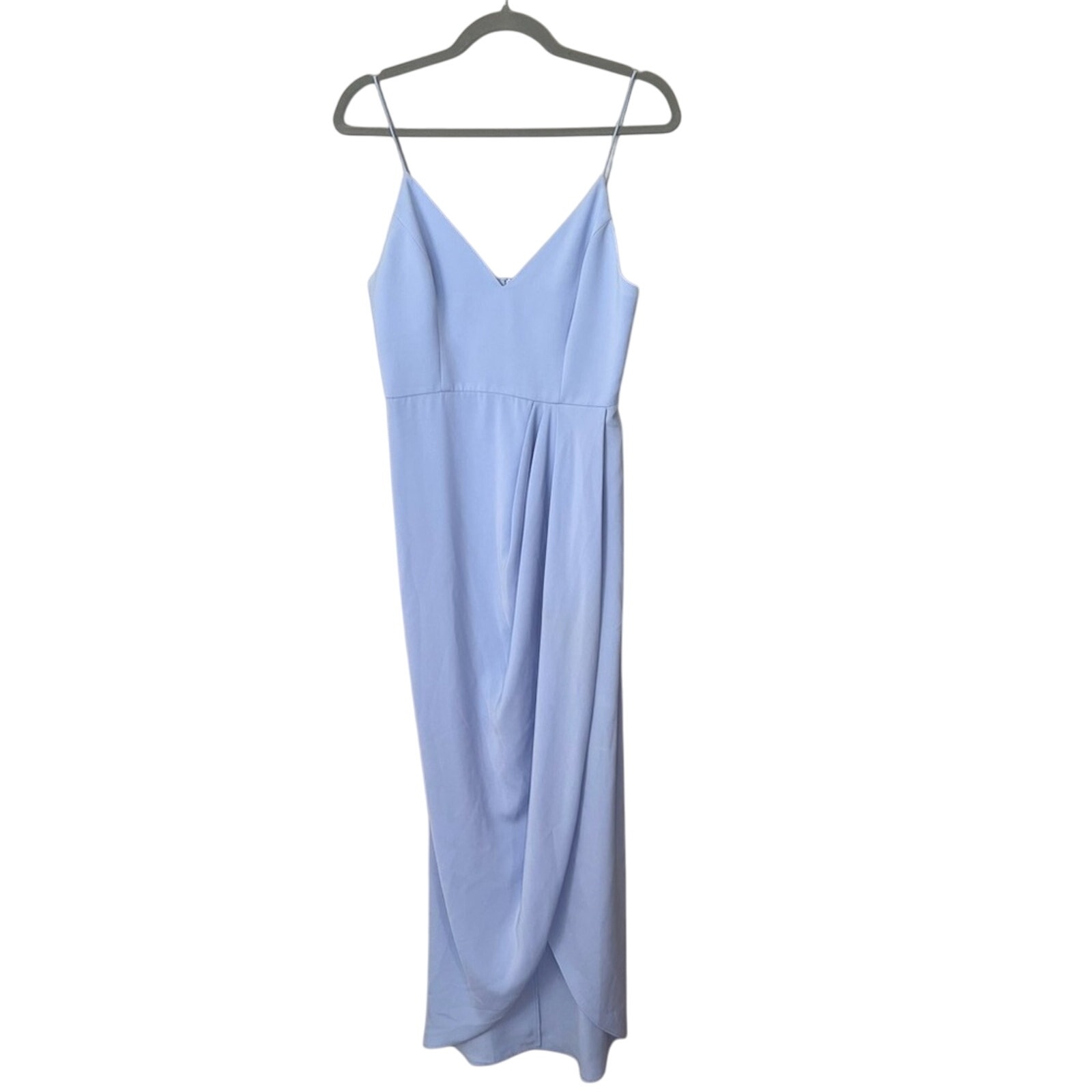 Shona Joy Tulip Hem Sleeveless V-Neck Maxi Dress Formal Cocktail Powder Blue 6