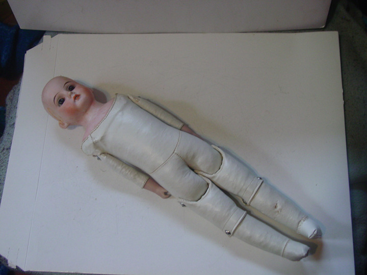 Antique Louis & Wolf Co. Bisque & Leather Doll