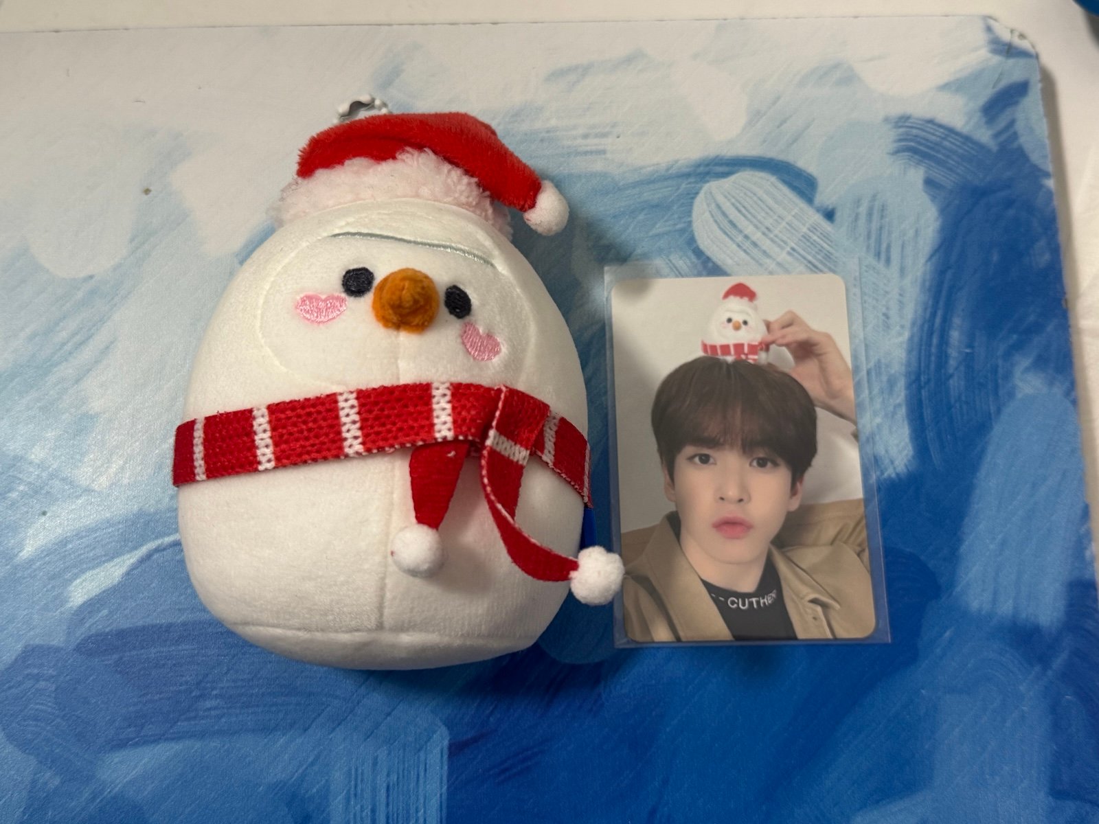 CRAVITY Allen Queeni Winter Ccrew Offline Pop Up Snowman Doll Plush+photocard