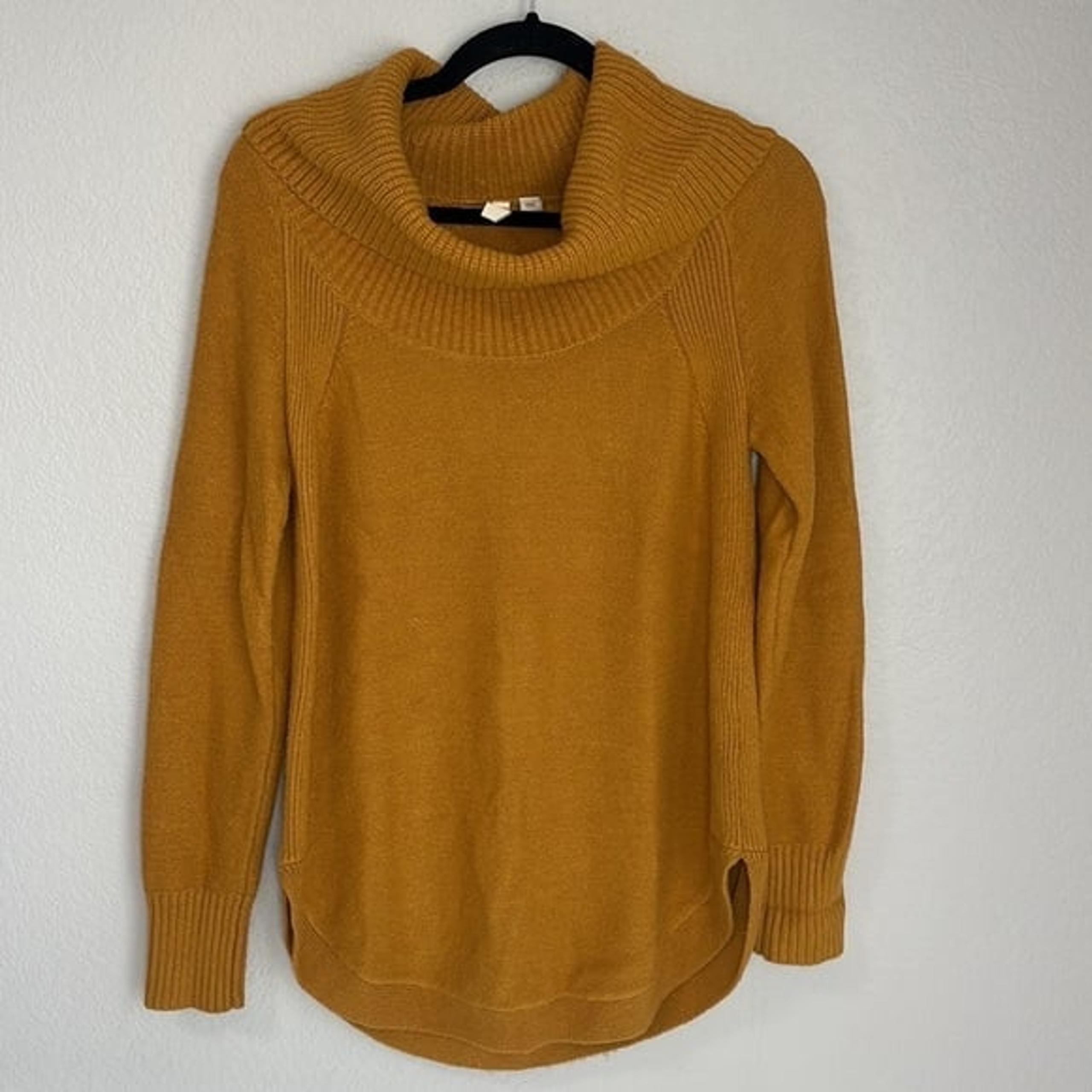MOTH by Anthropologie Mustard Georgia Cowl Neck Tunic Sweater Size XS
