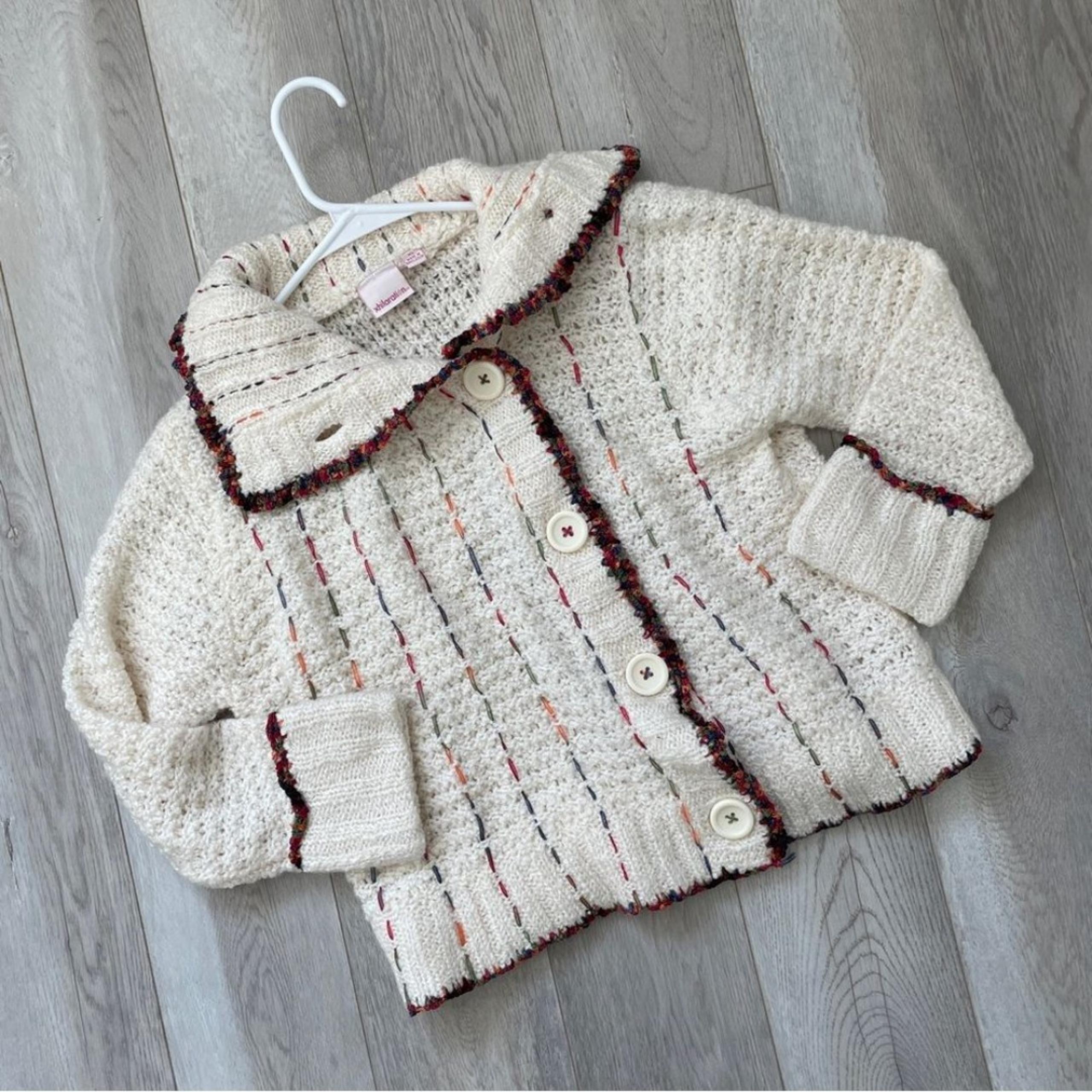 Xhiliration Y2K Cardigan Sweater vintage womens Cream (xlarge) collared bib crop
