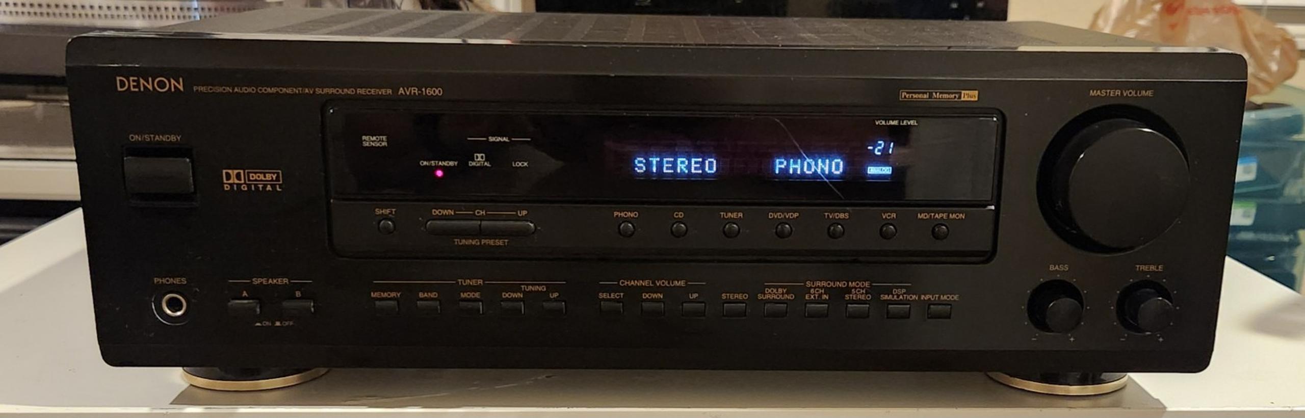 AVR-1600 Precision Audio Component Dolby Digital A/V Receiver - Denon