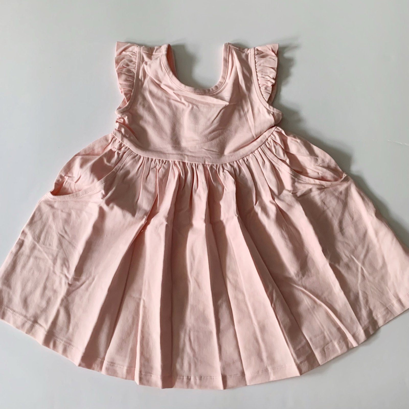NEW Hanna Andersson Girl Ruffle Skater Dress with Pockets 3T 90 cm
