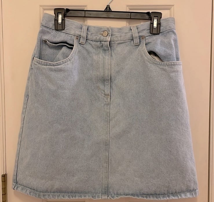 Bill Blass Denim Jean Skirt Light Blue
