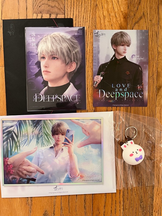 Love and Deepspace Official Xavier Set 6 - 4 pcs Shikishi Board, bunny keychain